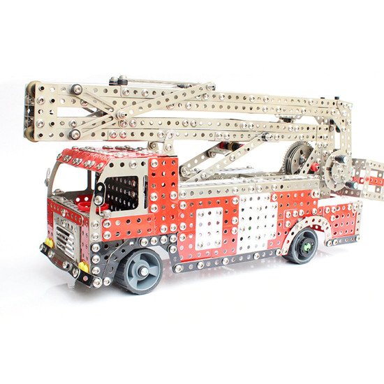 1868pcs fire truck simulation model kit diy metal assembly toy