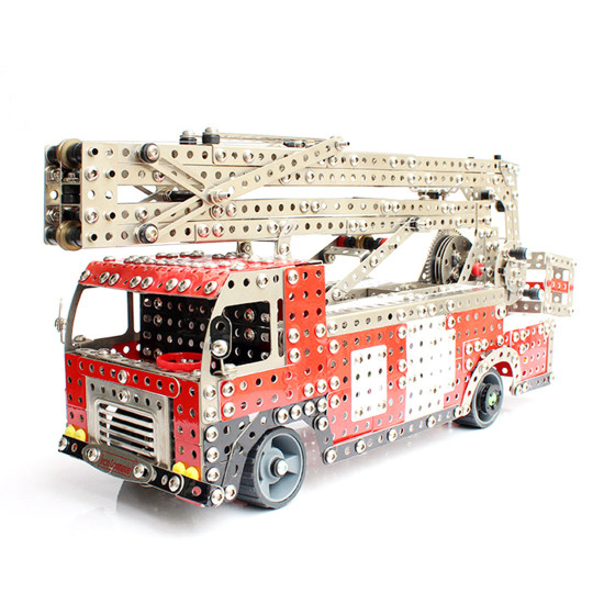 1868pcs fire truck simulation model kit diy metal assembly toy