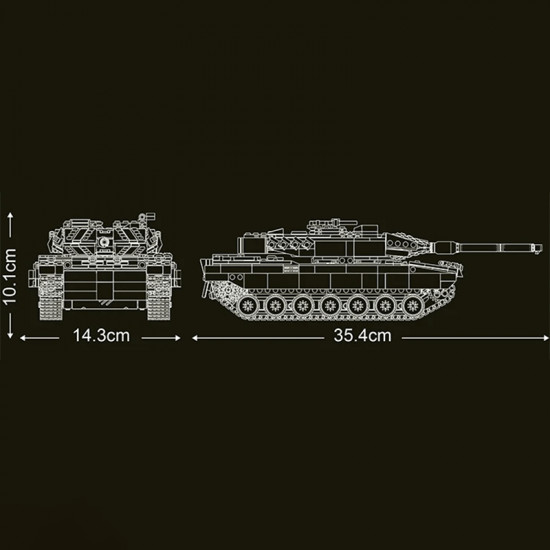 remote controlled leopard tank 1090pcs