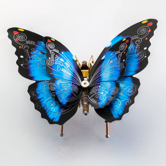 150pcs steampunk blue morpho butterfly assembly model