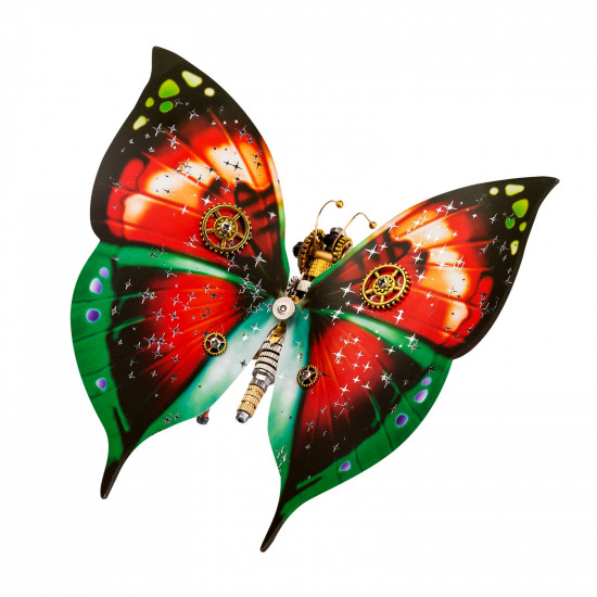 150pcs red and green swallowtail butterfly assembly steampunk model kit