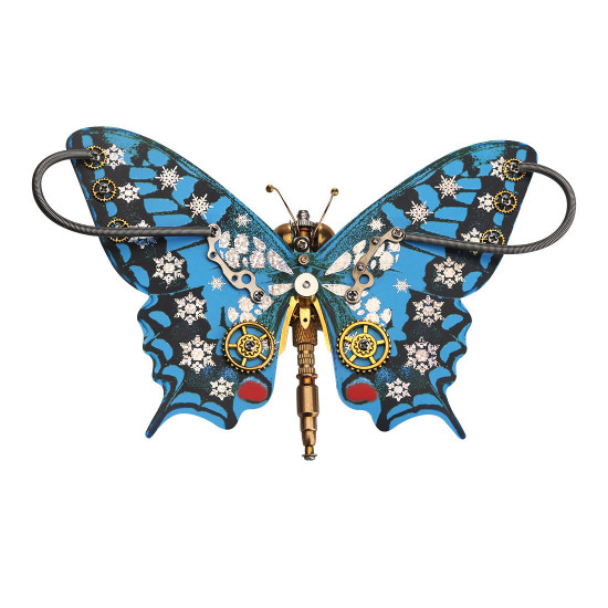 150pcs steampunk blue butterfly pipevine swallowtail model building kit
