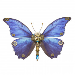 150pcs+ steampunk blue morpho menelaus 3d metal model diy kits