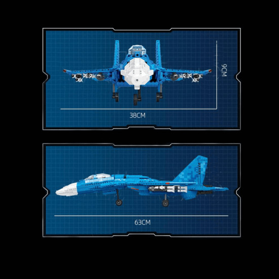 the 63cm su-35 fighter 1529pcs