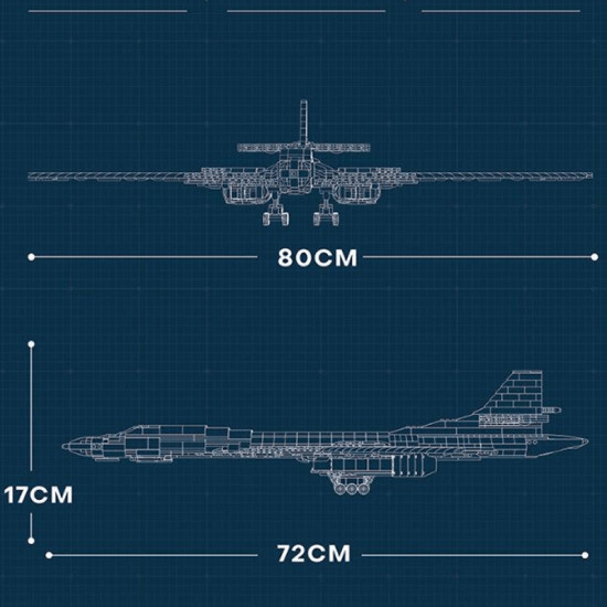 tu-160 strategic bomber 1597pcs