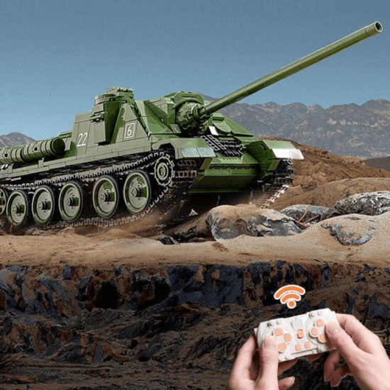 remote controlled su-100 tank destroyer 1700pcs