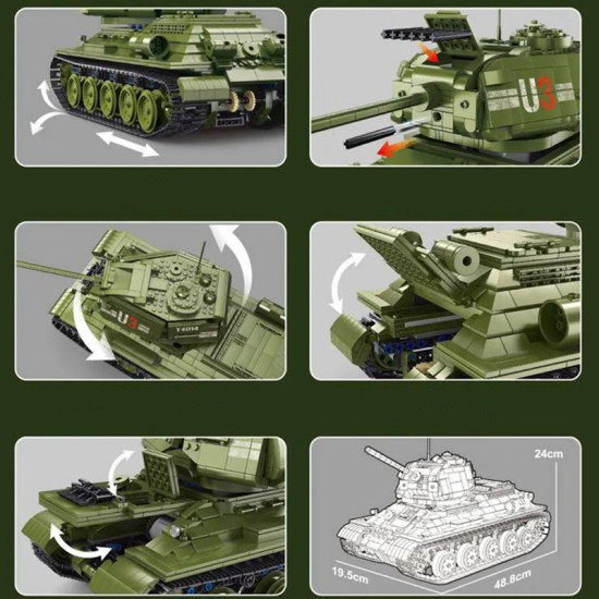 remote controlled t34 tank 2051pcs