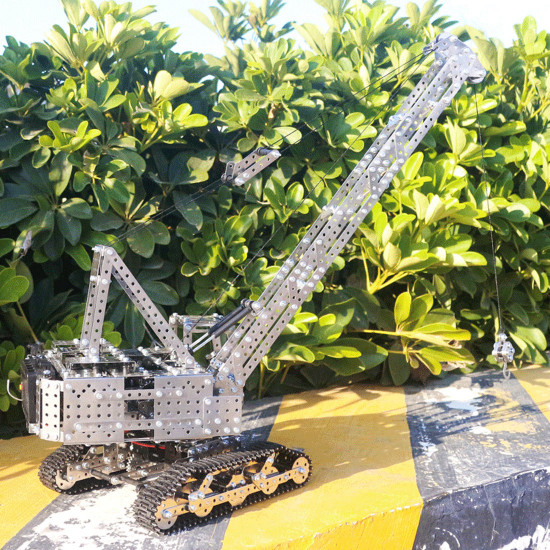 2400+pcs 2 in 1 diy 3d metal rc engineering crane model kits assembly puzzle toys