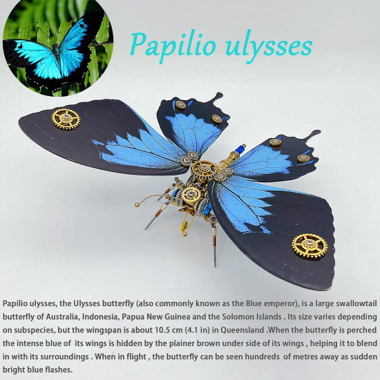 2pcs/set steampunk butterfly metal model kits mystery box