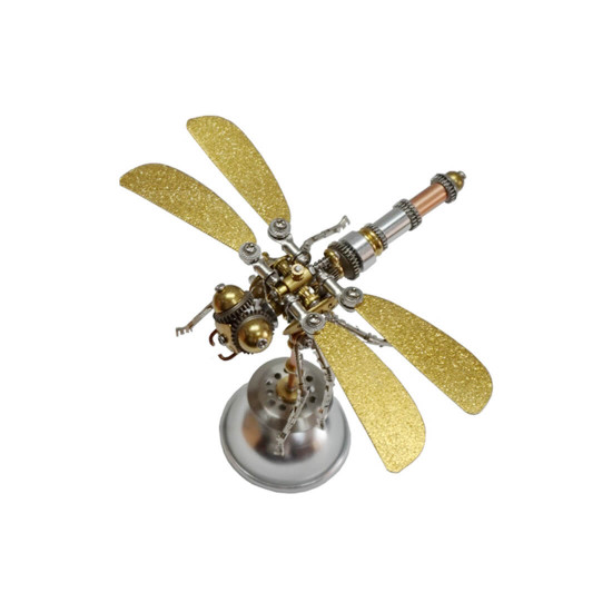 3d diy dragonfly steampunk mechanical insect metal assembly model kit (kit version/208pcs)