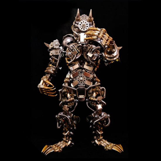 3d diy metal assembly werewolf model hyperrealistic toy set