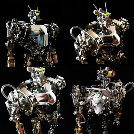 3d metal led humanoid service robot mecha big articulated action figure 700+pcs (presale)