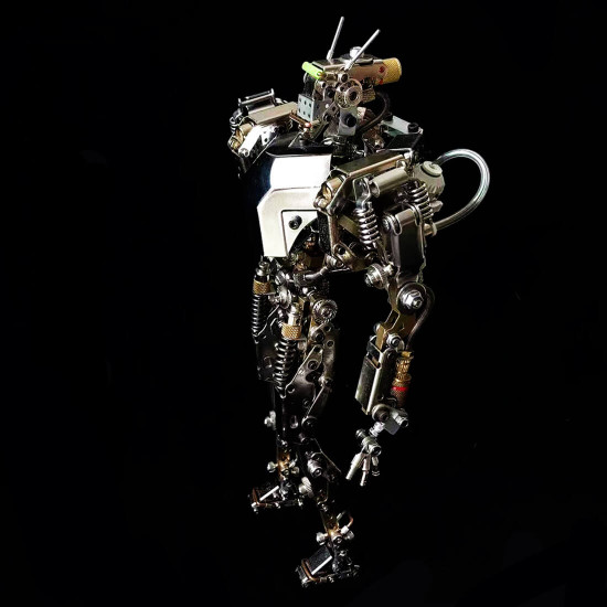 3d metal led humanoid service robot mecha big articulated action figure 700+pcs (presale)