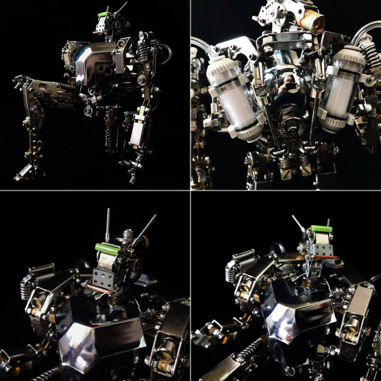 3d metal led humanoid service robot mecha big articulated action figure 700+pcs (presale)