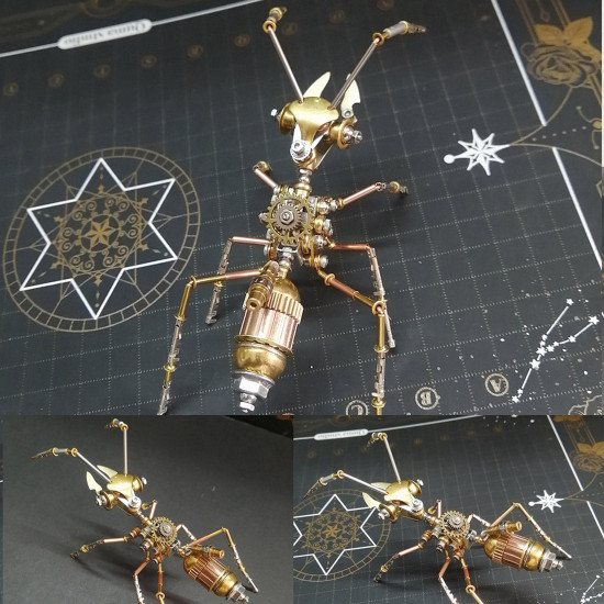 3d metal puzzle little ant steampunk insect diy assembly model 150+pcs