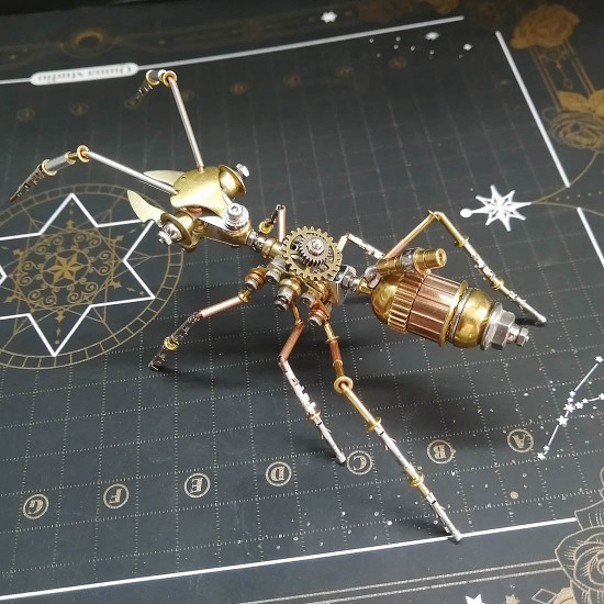 3d metal puzzle little ant steampunk insect diy assembly model 150+pcs