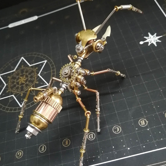 3d metal puzzle little ant steampunk insect diy assembly model 150+pcs