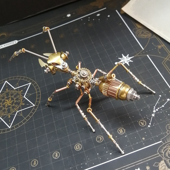 3d metal puzzle little ant steampunk insect diy assembly model 150+pcs