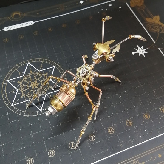 3d metal puzzle little ant steampunk insect diy assembly model 150+pcs