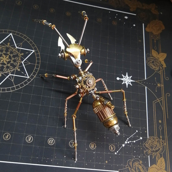 3d metal puzzle little ant steampunk insect diy assembly model 150+pcs