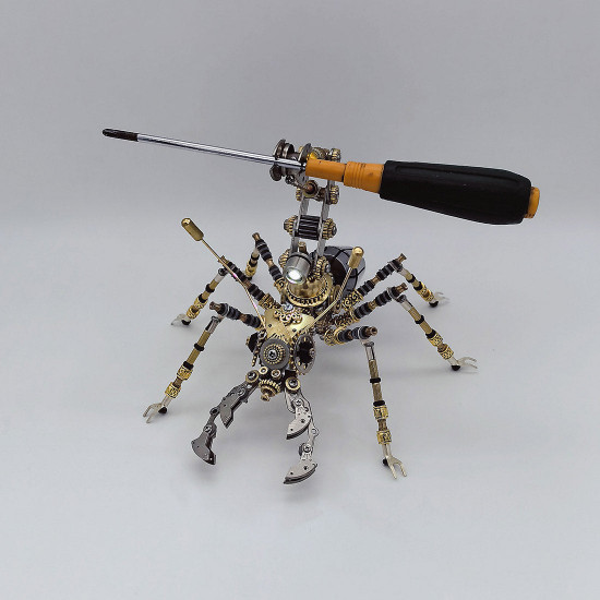 3d metal puzzle worker ant steampunk insect diy assembly model 400+pcs