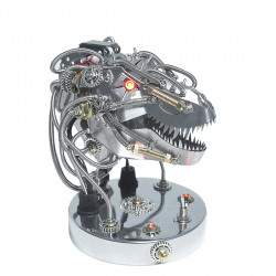 3d metal steampunk mechanical dinosaur skull head model kits