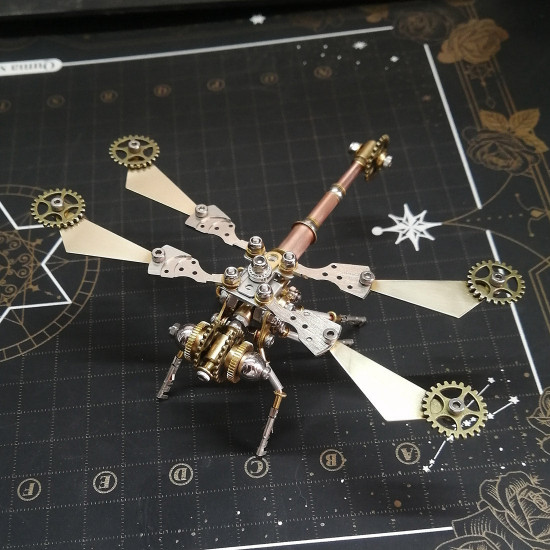 3d metal steampunk puzzle dragonfly diy assembled model 150+pcs