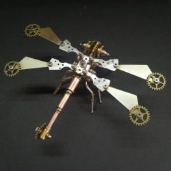 3d metal steampunk puzzle dragonfly diy assembled model 150+pcs