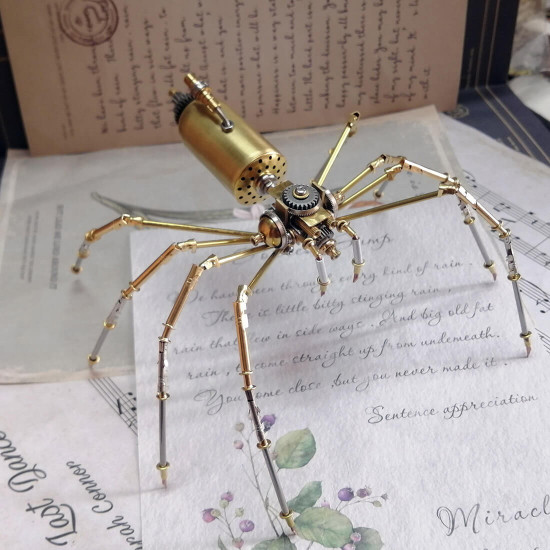 3d mini long-legged spider model steampunk diy metal puzzle assembly