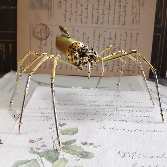 3d mini long-legged spider model steampunk diy metal puzzle assembly