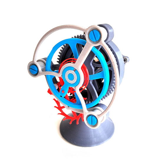 3d printed tourbillon clock model diy assembly toys (21pcs)