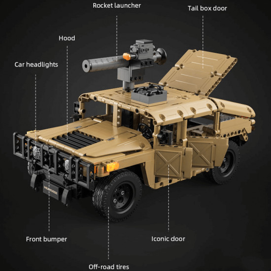 remote controlled humvee 627pcs