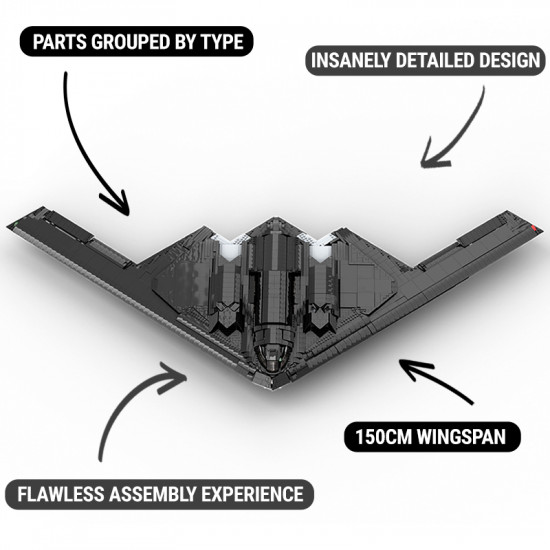 the ultimate 150cm b-2 stealth bomber 6808pcs