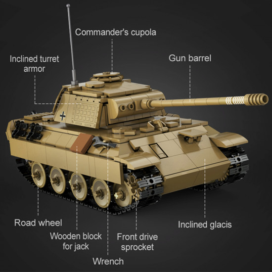 remote controlled panther tank 906pcs