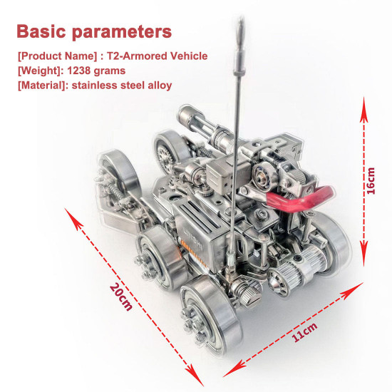 assembly t2 armored car vehicle 3d metal puzzle for adults