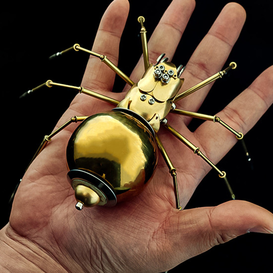 brass metal spider insect model assembled crafts for home collection