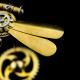brass mini dragonfly insect model with base handmade assembled crafts