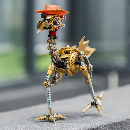 classic ostrich western cowboy 350pcs 3d metal model kits steampunk animal