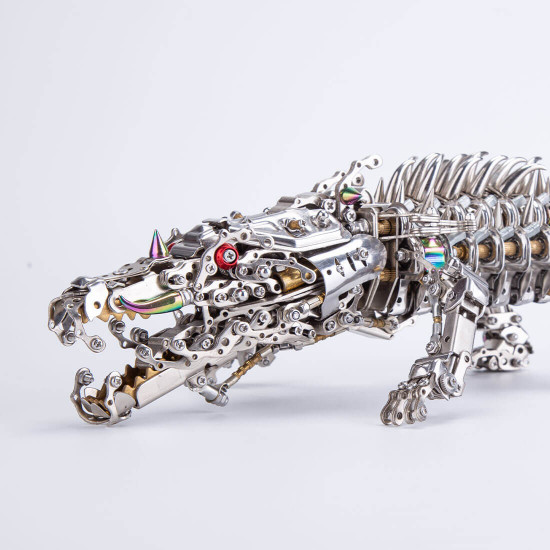 crocodile 3d diy mechanical metal assembly model (1500+pcs)