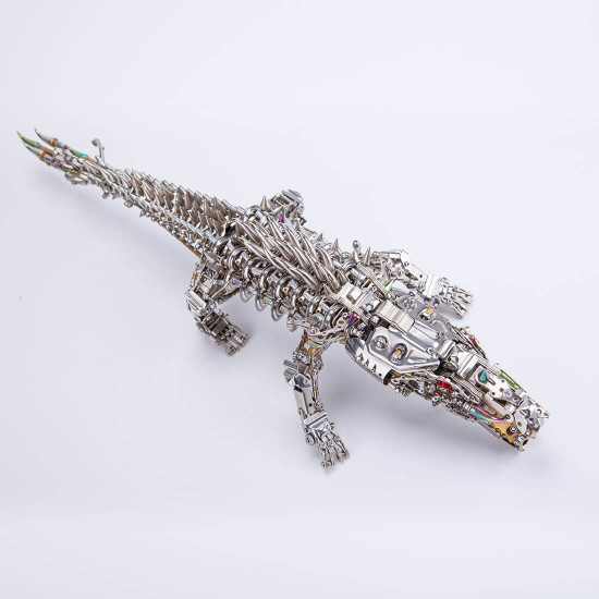 crocodile 3d diy mechanical metal assembly model (1500+pcs)