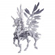 diy 3d assembly metal large unicorn with wing puzzle model