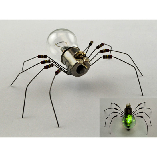diy electronic insect kit handmade 4 spiders model with glow light
