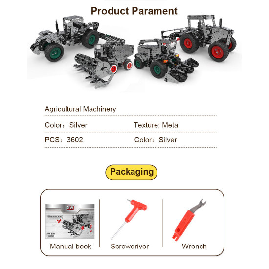 diy metal hand-built model farm equipment assembly building kit
