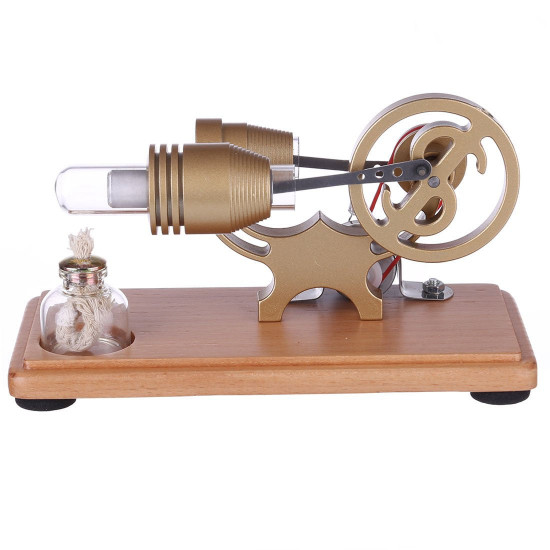 diy γ-shape assembly led stirling engine kit generator sterling model retro science educational toy