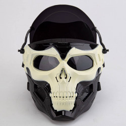 future punk mecha skull head mask for men costume cosplay prop for halloween parties (green)