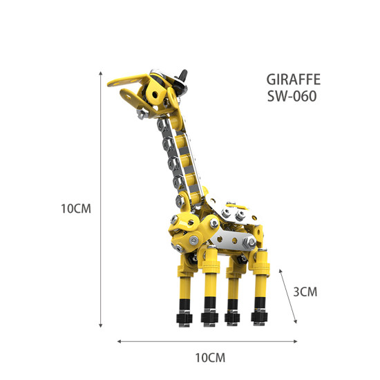 164pcs giraffe puzzle model animal diy assembly kit 3d metal building kit toys