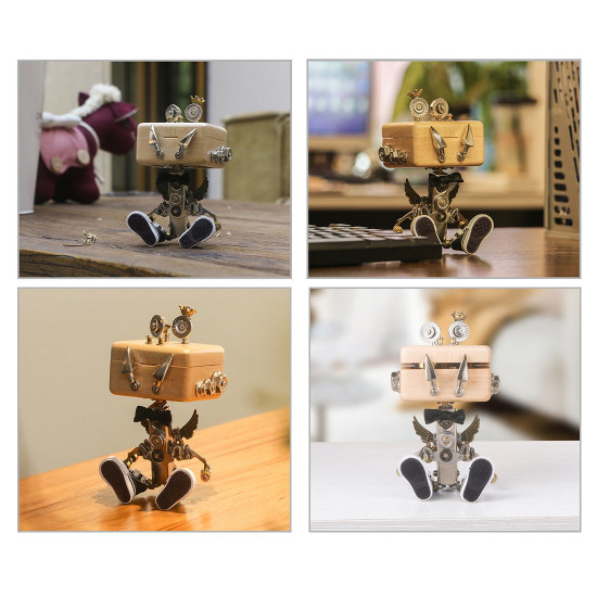 150pcs little monster figure 3d metal puzzle diy kit with music box