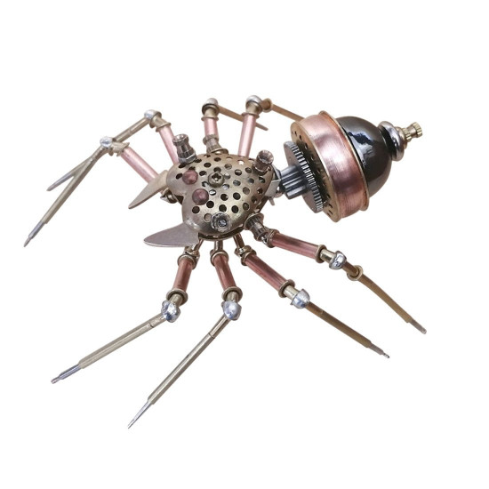 mechanical auspicious spider 3d metal insects model crafts