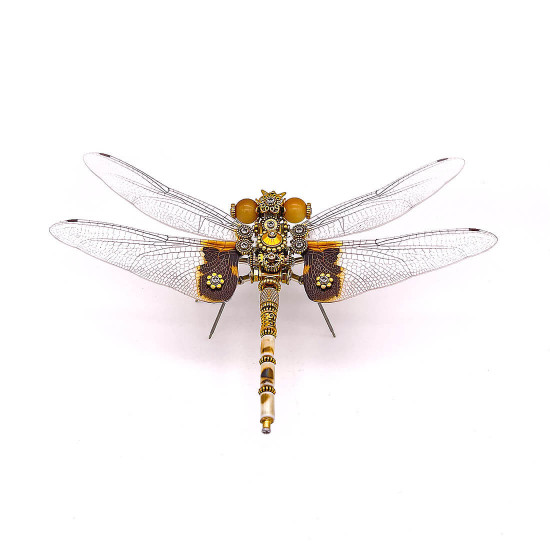 mechanical punk large dragonfly 3d diy insects model metal assembly toy creative ornament (200pcs)