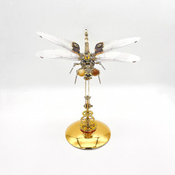 mechanical punk large dragonfly 3d diy insects model metal assembly toy creative ornament (200pcs)